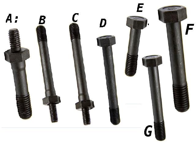 Head Bolt: Pontiac 58-79 - CHOOSE (ea)